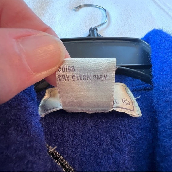 Lisa International Vintage Black Panther Blue Vest 100% Boiled Wool Size XLarge - Picture 13 of 15